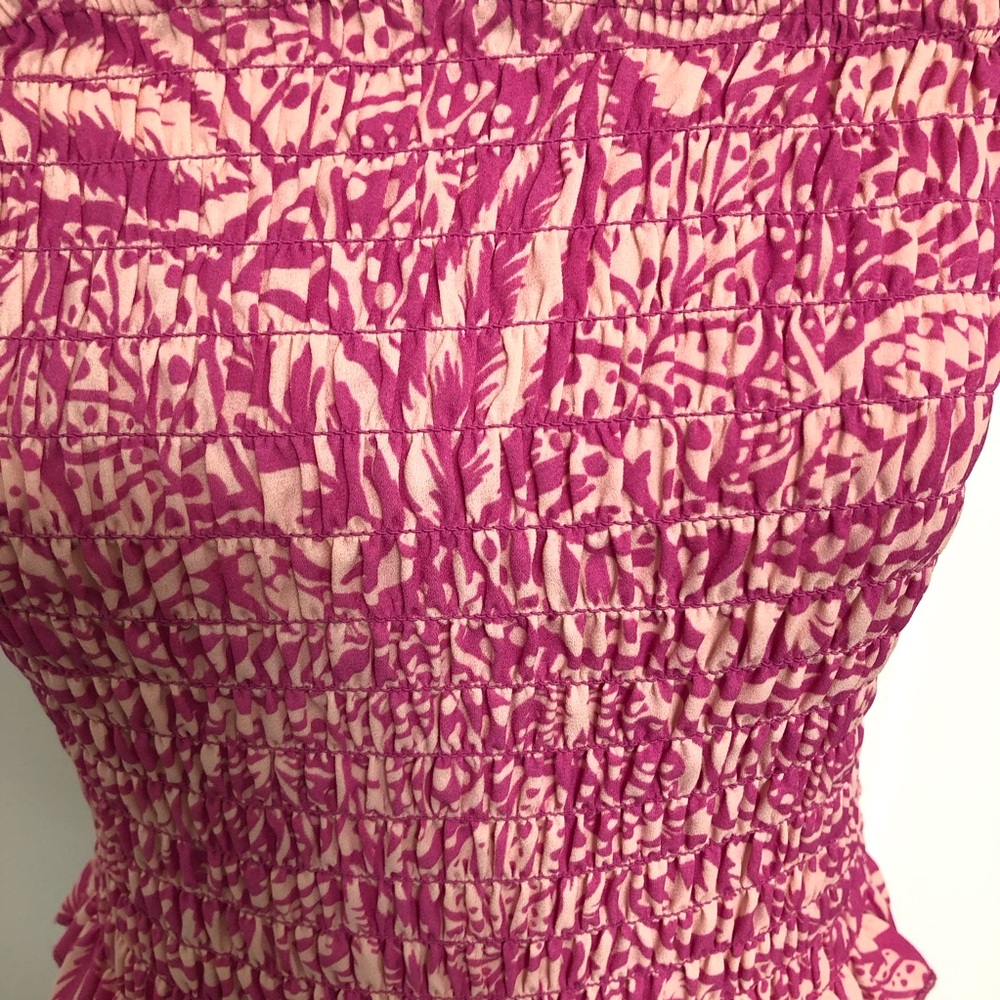 Senna Sky Pink Printed Smocked Top - Picture 4 of 6